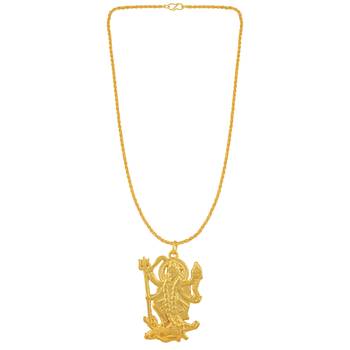 Pure brass goldplated big and heavy maa kaali chain pendant goddess for men women 3