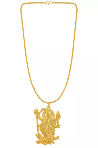 Pure brass goldplated big and heavy maa kaali chain pendant goddess for men women