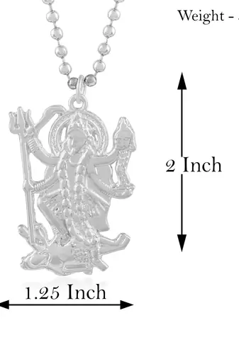 Pure brass silverplated big and heavy maa kaali chain pendant goddess for men women  