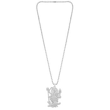 Pure brass silverplated big and heavy maa kaali chain pendant goddess for men women   3