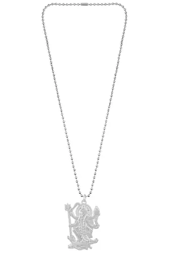 Pure brass silverplated big and heavy maa kaali chain pendant goddess for men women  