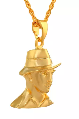 Pure brass goldplated shaheed bhagat singh 3d chain pendant men women  