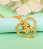 Brass goldplated sherawali vaishno kaali ma in heart durga chain pendant men women