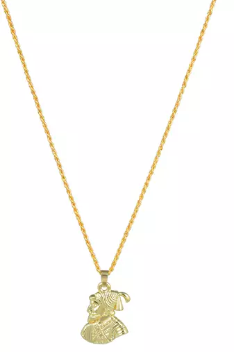 Gold plated shivaji maharaj maratha reversible chain pendant for men and women