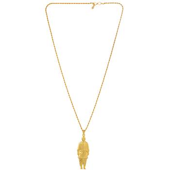 Brass antique goldplated statue of unity sardar patel chain pendant india famous leader 3