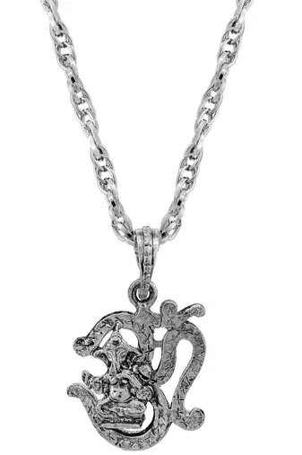 Dzine Trendz Oxidised Silver Pendant Necklace