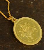 Gold plated durga with durga shloka both side coin chain necklace pendant for men and women