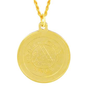 Gold plated durga with durga shloka both side coin chain necklace pendant for men and women 2