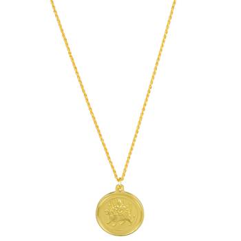 Gold plated durga with durga shloka both side coin chain necklace pendant for men and women 3