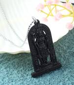Brass bhagwan shri ram lalla pendant black reversible hindu temple jewellery chain necklace