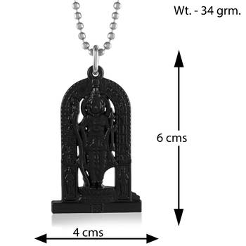 Brass bhagwan shri ram lalla pendant black reversible hindu temple jewellery chain necklace 2