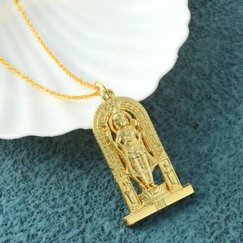Dzine Trendz Ayodhya Bhagwan Shri Ram Lalla pendant Brass Gold 1