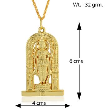 Dzine Trendz Ayodhya Bhagwan Shri Ram Lalla pendant Brass Gold 2