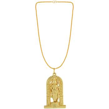 Dzine Trendz Ayodhya Bhagwan Shri Ram Lalla pendant Brass Gold 3