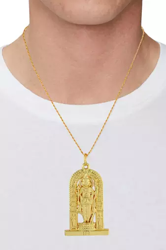 Dzine Trendz Ayodhya Bhagwan Shri Ram Lalla pendant Brass Gold