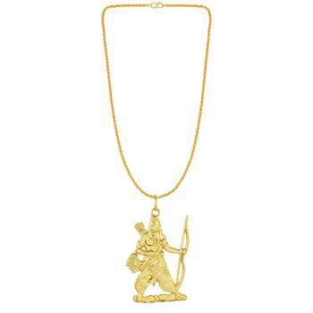 Brass micron 1 gram gold forming bhagwan shri ram pendant hindu spiritual temple jewellery 3