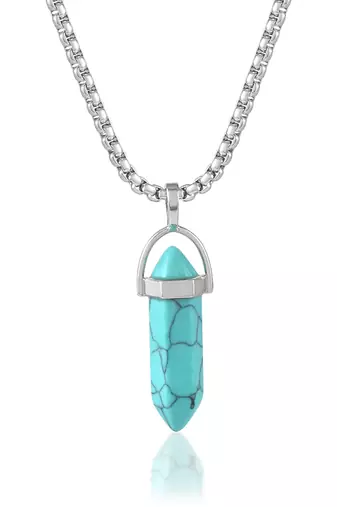 Natural certified energised stone pendant with chain for reiki and crystal healing for men and women