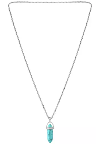 Natural certified energised stone pendant with chain for reiki and crystal healing for men and women