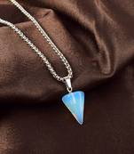 Natural certified opal stone pendant metal chain for reiki crystal healing gemstone for unisex