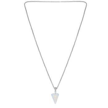Natural certified opal stone pendant metal chain for reiki crystal healing gemstone for unisex 3
