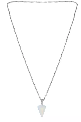 Natural certified opal stone pendant metal chain for reiki crystal healing gemstone for unisex