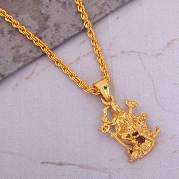 Gold plated, maa durga,kaali, chandi chain pendant necklace god temple jewellery men women 1