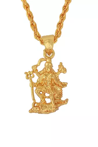 Gold plated, maa durga,kaali, chandi chain pendant necklace god temple jewellery men women