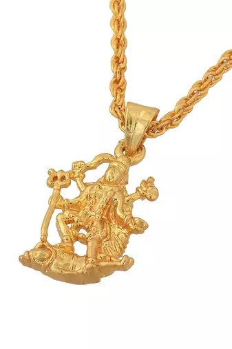 Gold plated, maa durga,kaali, chandi chain pendant necklace god temple jewellery men women
