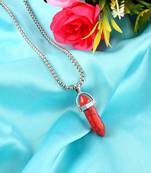 Natural rose energised stone pendant with chain for reiki and crystal healing for men and women