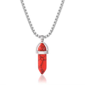 Natural rose energised stone pendant with chain for reiki and crystal healing for men and women 2