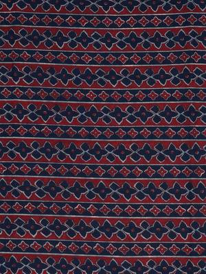 Blue unstitched traditional block printed suit set paired with kota doria printed dupatta. 4