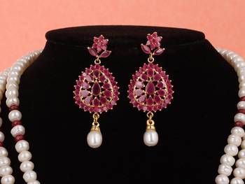 Natural fresh water pearls set from hyderabad 2