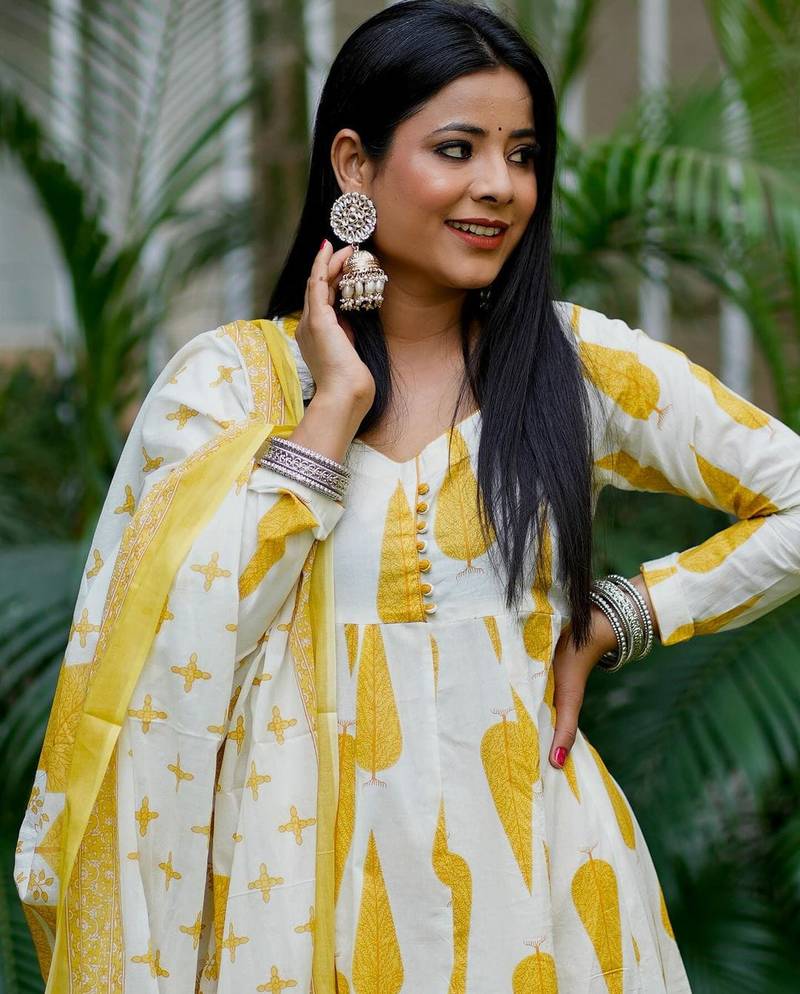 Cotton Printed Kurti With Pant And dupatta