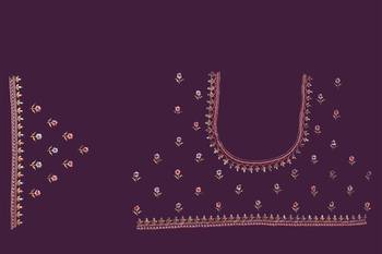 Zari Resham Embroidered Georgette Saree In Purple With Matching Blouse Piece 5