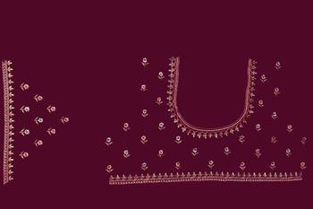 Zari Resham Embroidered Georgette Saree In Wine With Matching Blouse Piece 5