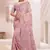 Zari Resham Embroidered Georgette Saree In Dusty Pink With Matching Blouse Piece