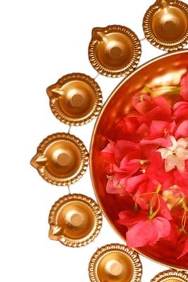 The advitya large metal urli with diya  elegant decorative bowl for home and festive decor 2