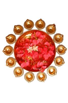 The advitya large metal urli with diya  elegant decorative bowl for home and festive decor 3