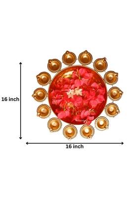 The advitya large metal urli with diya  elegant decorative bowl for home and festive decor 4