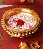 The advitya brass urli with ghungroo  traditional decorative bowl for home and festive decor