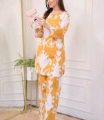 Cotton printed short kurti with pant