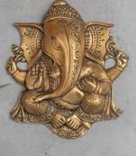 The advitya brass lord ganesha wall hanging
