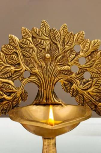 The advitya brass kalpavriksha diya