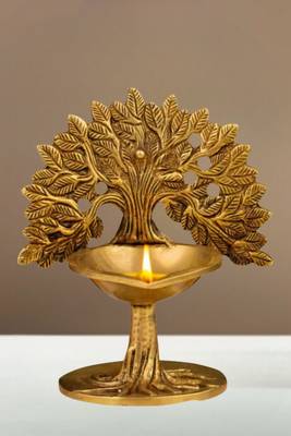 The advitya brass kalpavriksha diya 3