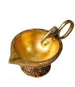The advitya brass gajah diya pooja oil lamp