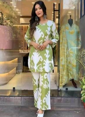 Cotton printed short kurti with pant 1