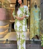 Cotton printed short kurti with pant