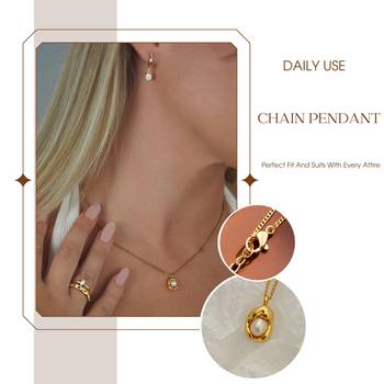 Gold toned anti-tarnish daily useable western look chain with pearl nest small pendant 4