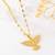 Gold toned anti-tarnish daily useable chain with ad stone falcon bird pendant