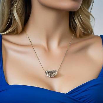 Steel toned anti-tarnish daily useable western look chain pendant 5
